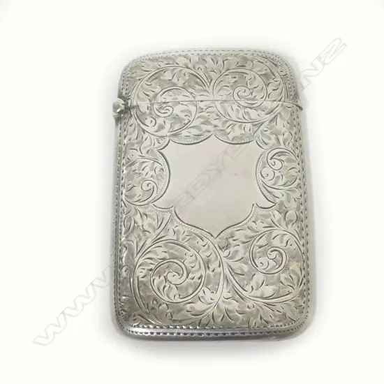 An Edwardian silver card case