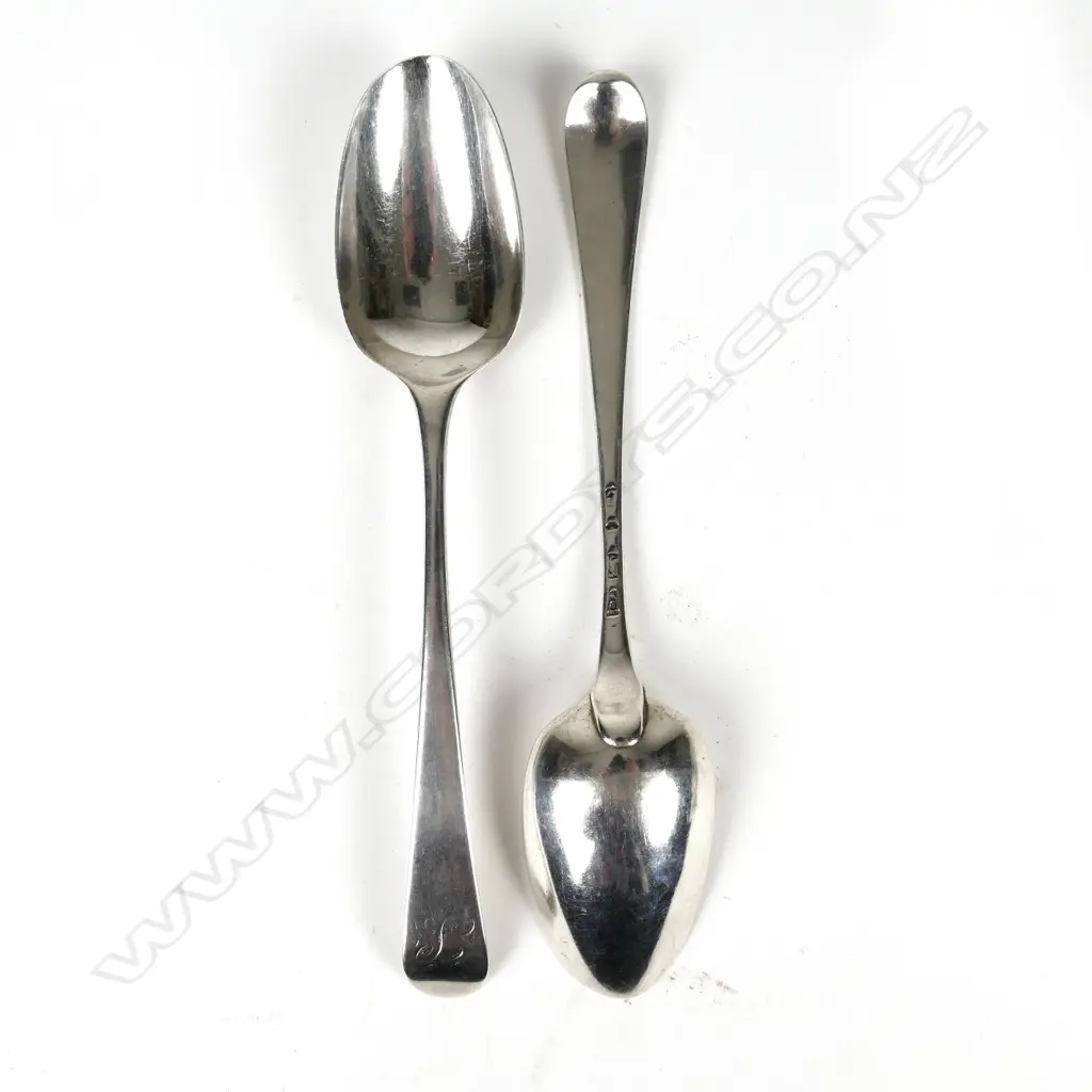 Two George III silver tablespoons Image 1++