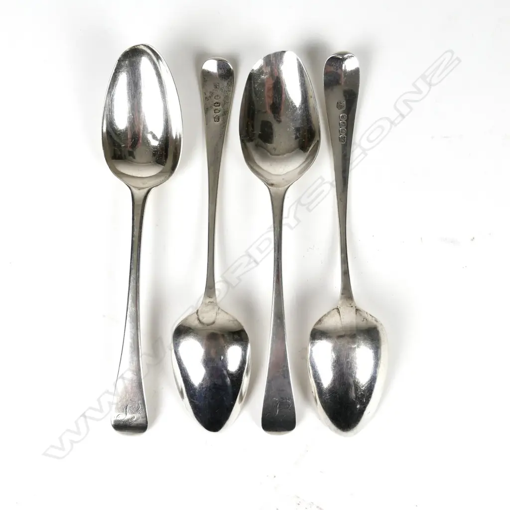 Four George III silver tablespoons Image 1++