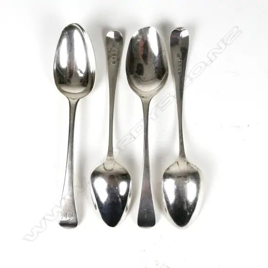 Four George III silver tablespoons