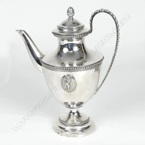 A late 18thC Swedish silver coffee pot