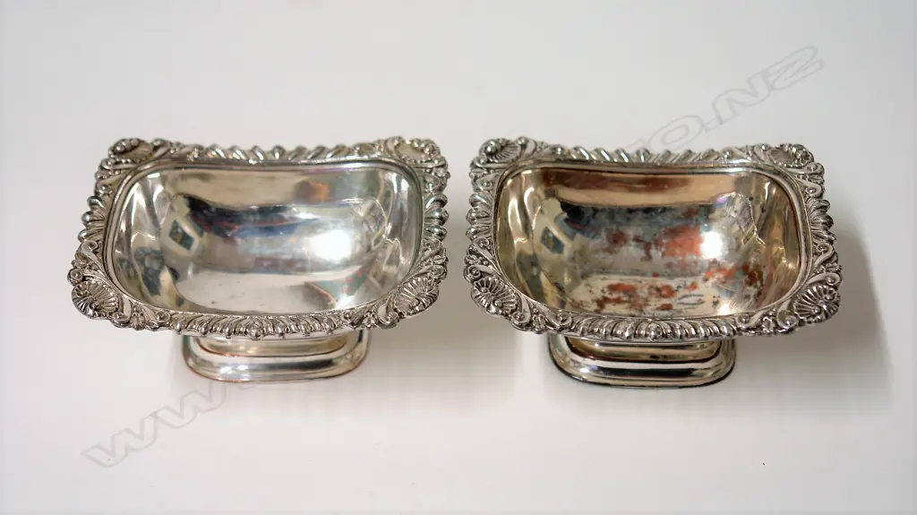 A pair of 19thC Old Sheffield Plate salts Image 1++