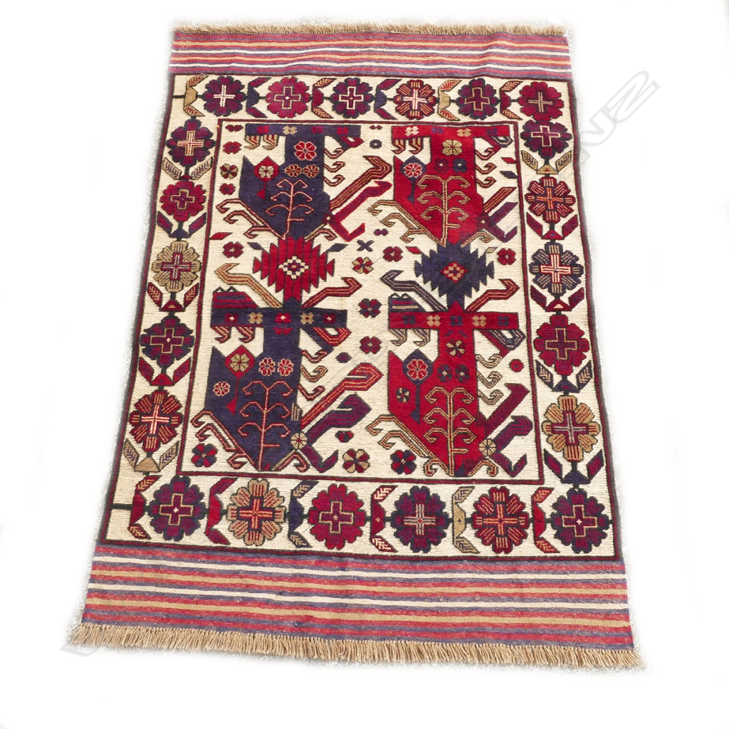 A hand knotted mixed pile Afghan Berjusta rug Image 1++