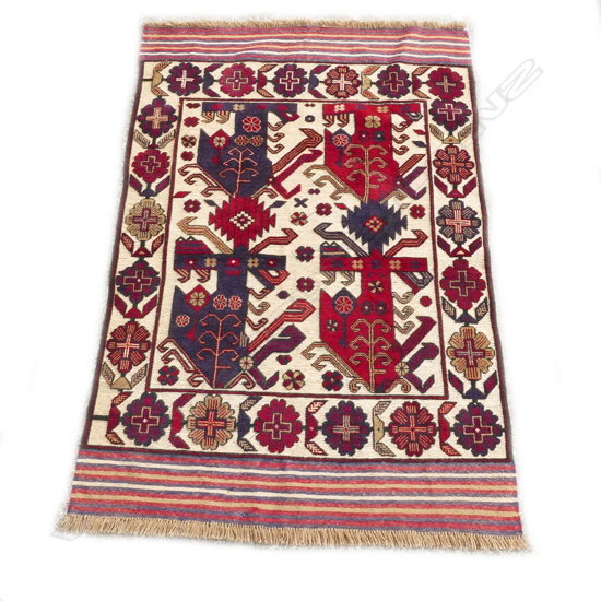 A hand knotted mixed pile Afghan Berjusta rug