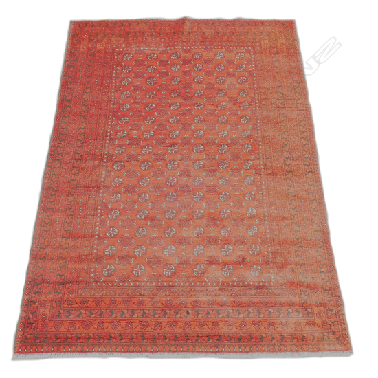 A Turkoman hand knotted Aqcha Mauri carpet