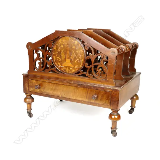 A Victorian walnut Canterbury