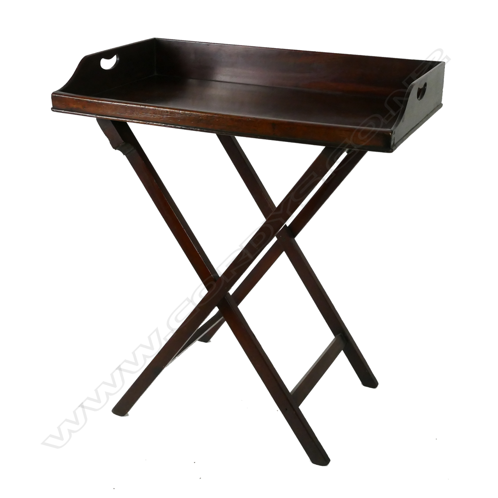 A Victorian mahogany folding tray table Image 1++