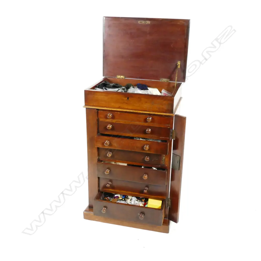 A miniature mahogany Wellington chest Image 1++