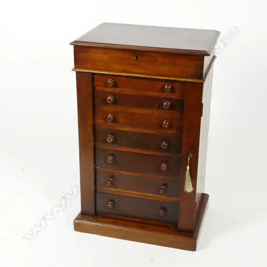 A miniature mahogany Wellington chest