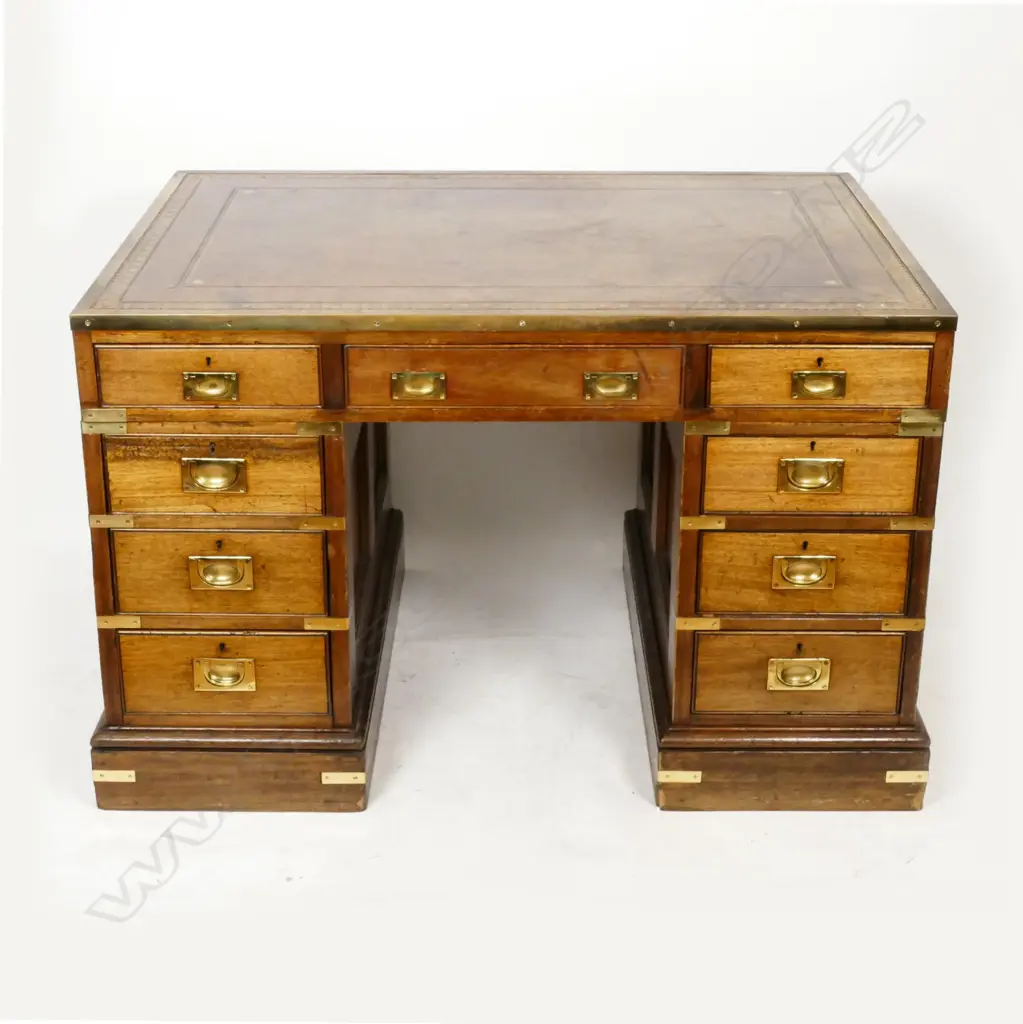 A Victorian mahogany double pedestal desk Image 1++