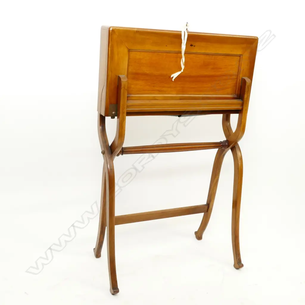 An 19thC mahogany campaign desk Image 1++