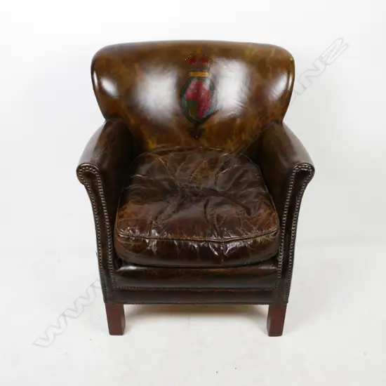 A vintage leather club chair