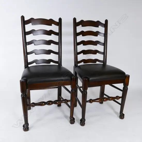 Eight Sefton Powrie oak ladder back chairs