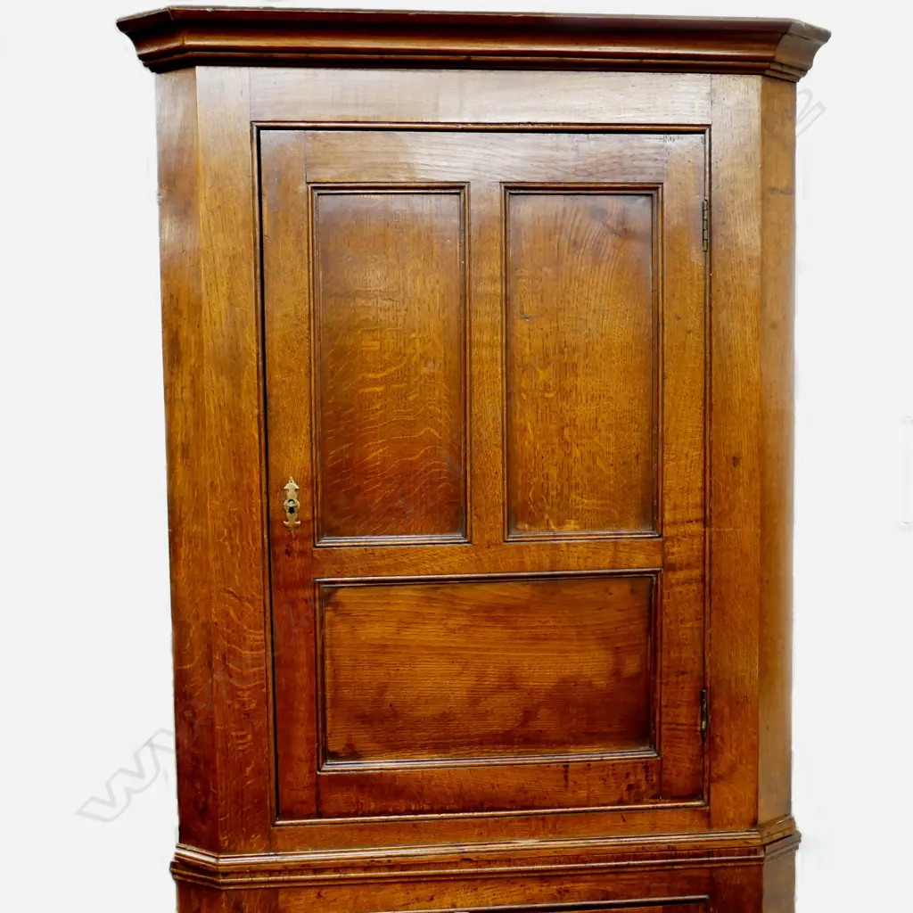 A Georgian oak corner cabinet Image 1++