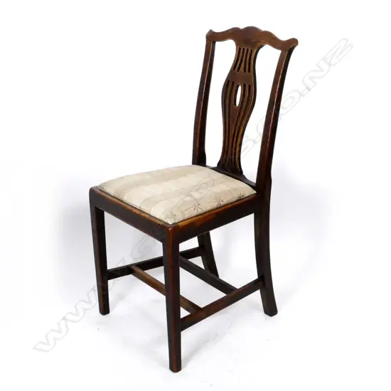 Six Georgian oak country chairs