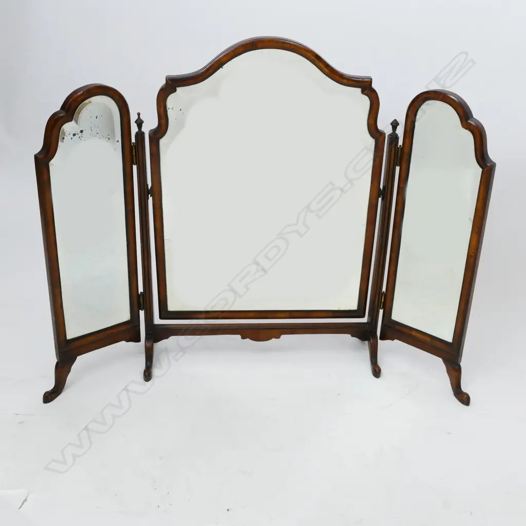 A Regency style triptych folding mirror Image 1++