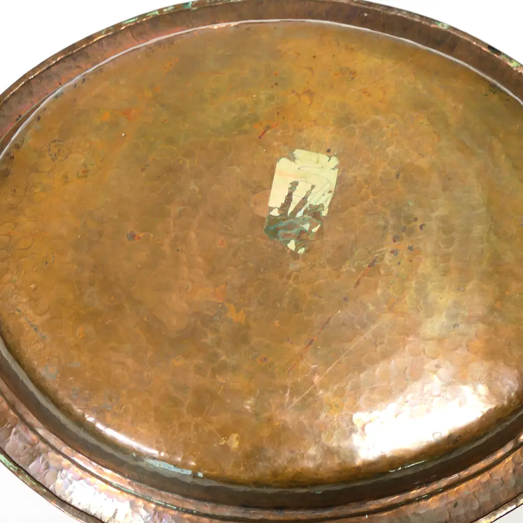 An antique copper serving platter and cover, Image 1++
