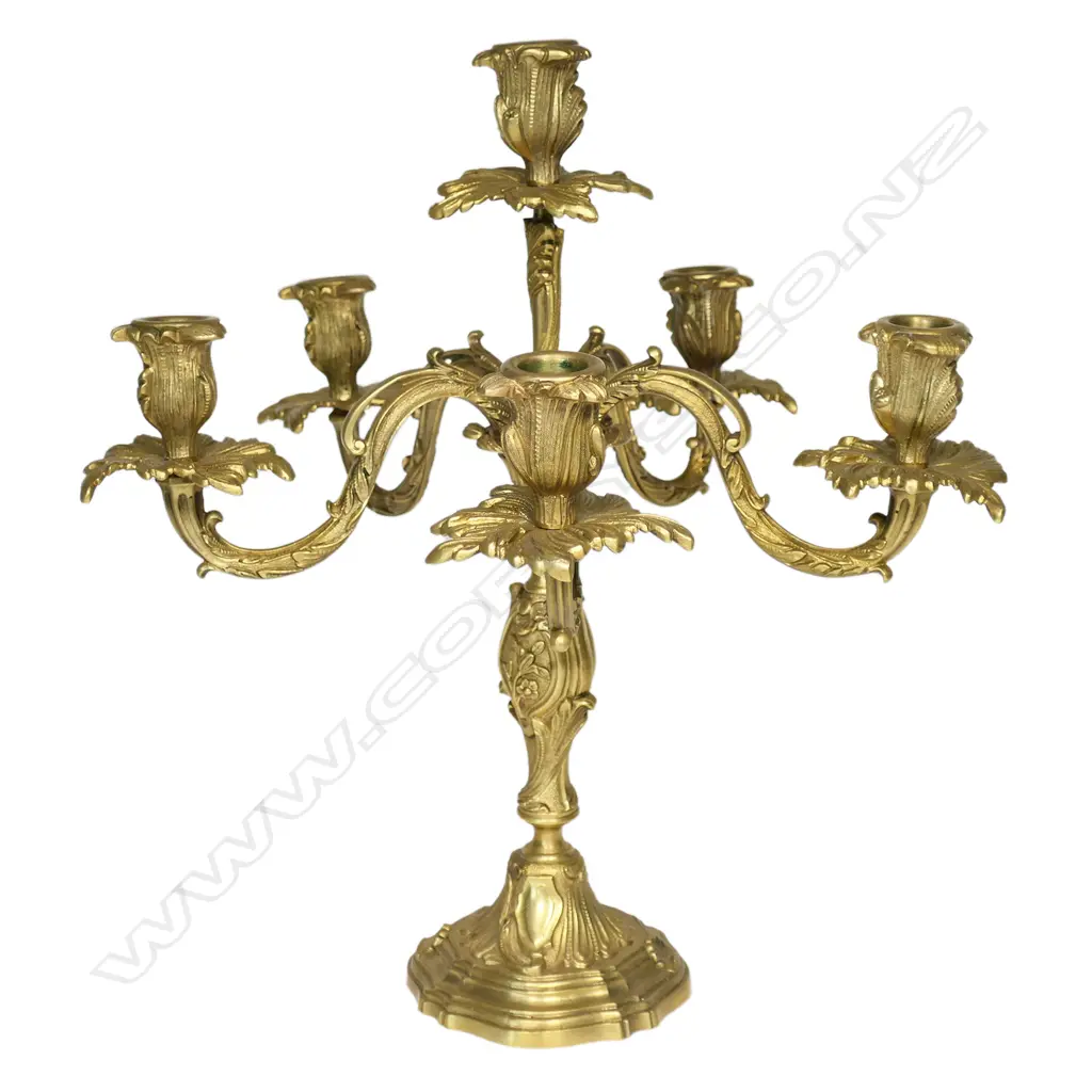 An old French ormolu (gilt bronze) table candelabra, Image 1++