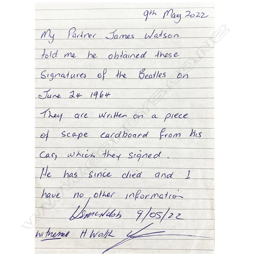 The Beatles set of four original signatures, Image 1++