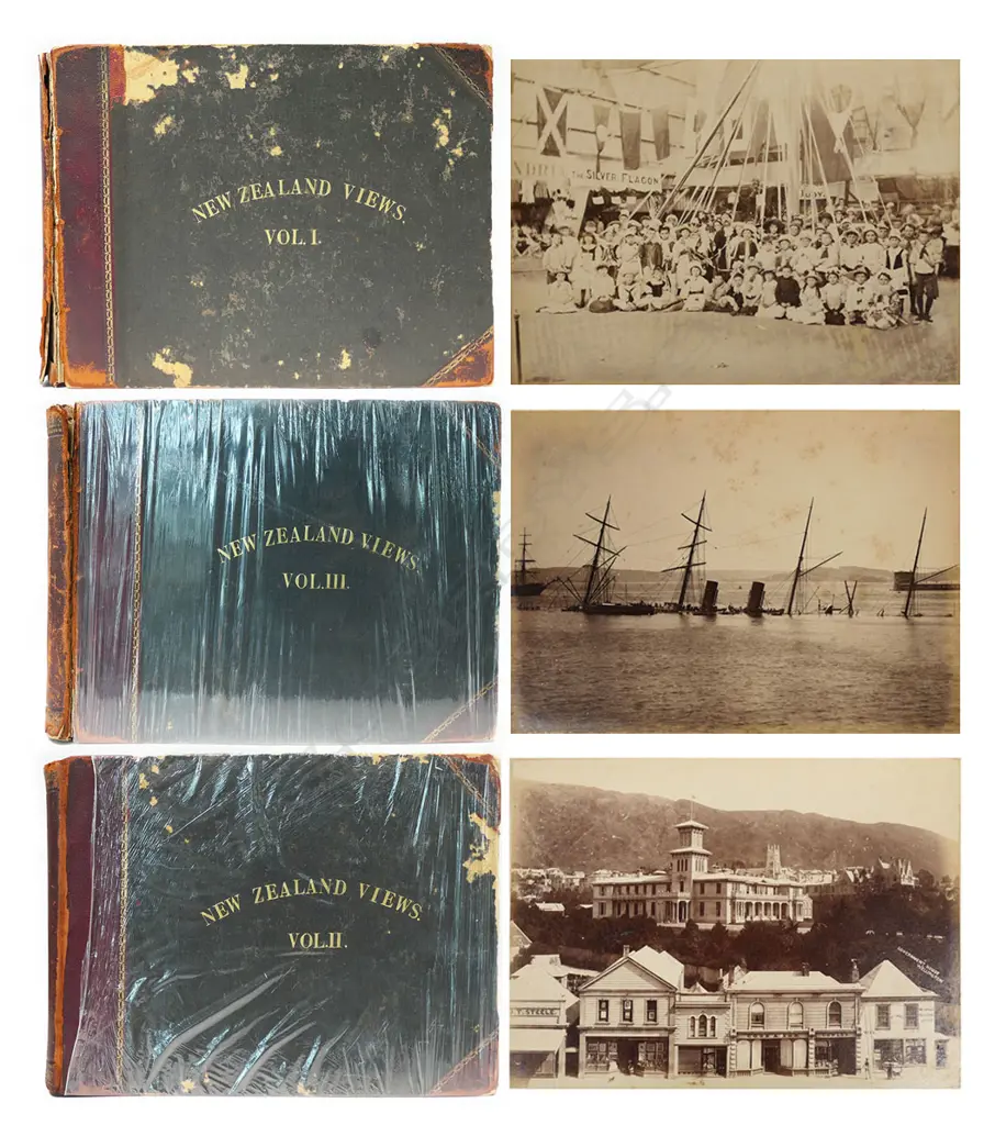 Set of three volumes Burton Brothers (Dunedin) photographs 'New Zealand Views', Image 1++