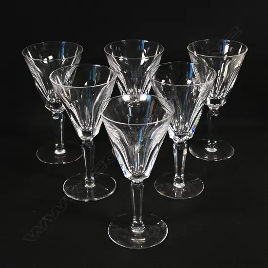 Six Waterford wine glasses,
