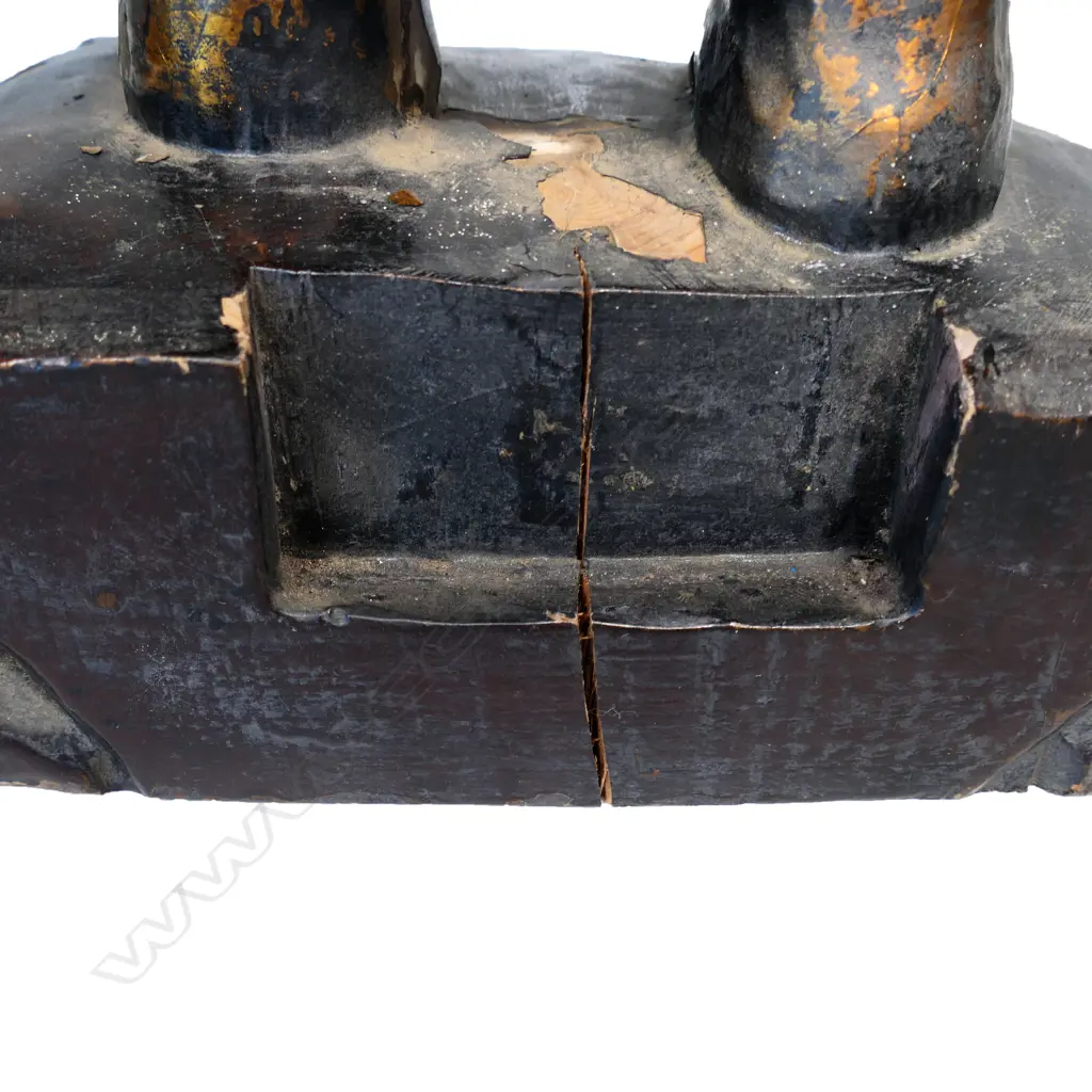 A Japanese vintage Fudo Myo-o painted wood statue, Image 1++