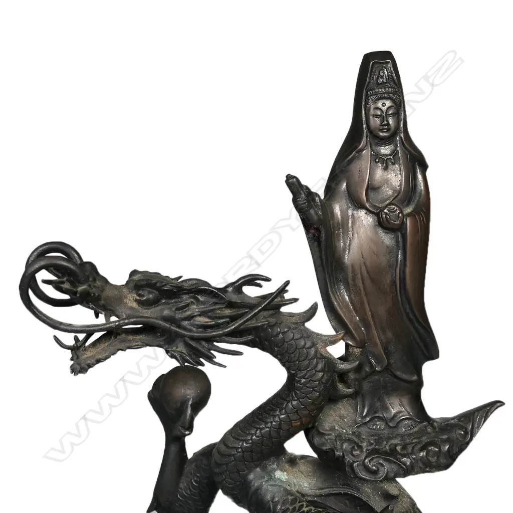 A late 19thC Japanese bronze Quan Yin sculpture, Image 1++