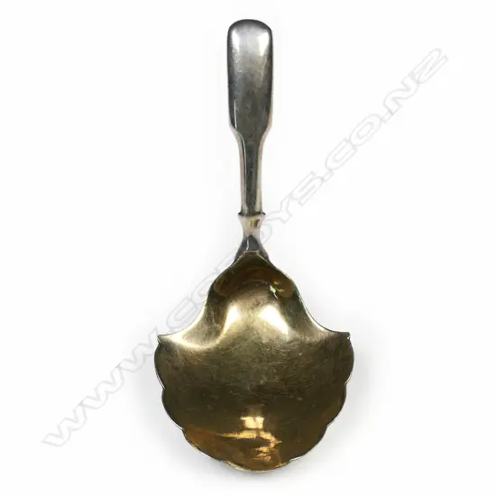 A George III silver caddy spoon,