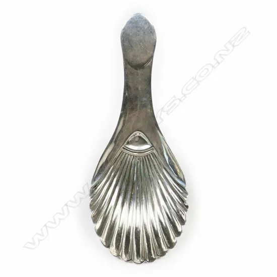 A George III silver caddy spoon,
