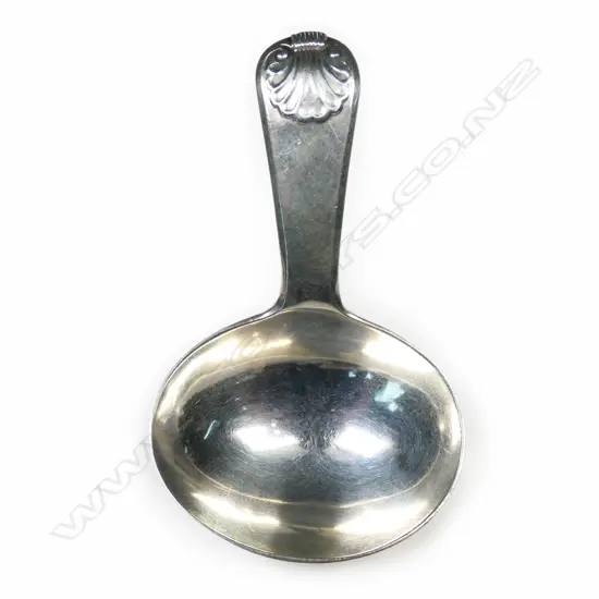A George IV silver caddy spoon,
