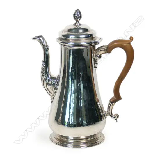 A good George II silver coffee pot,