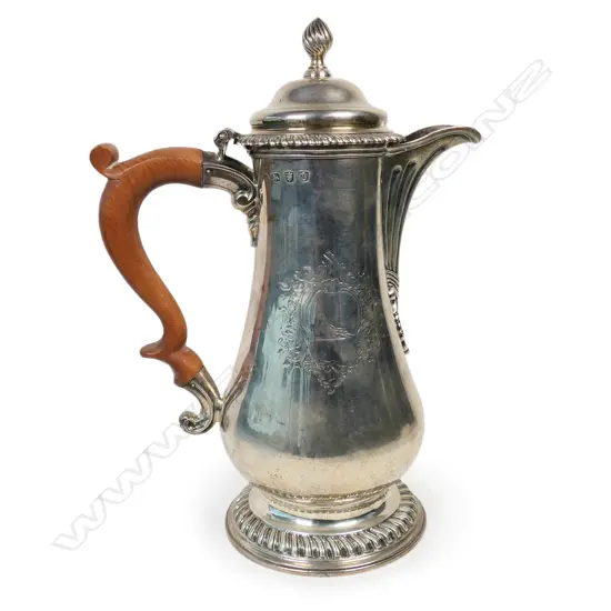 A George III silver hot water pot,
