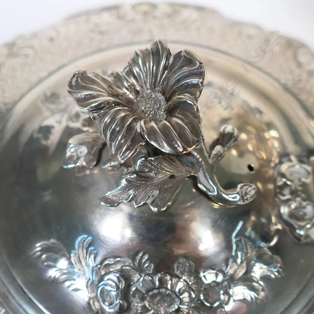 A sterling silver part tea/coffee set, Image 1++
