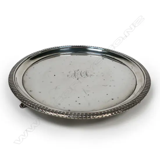 A late George III silver waiter,