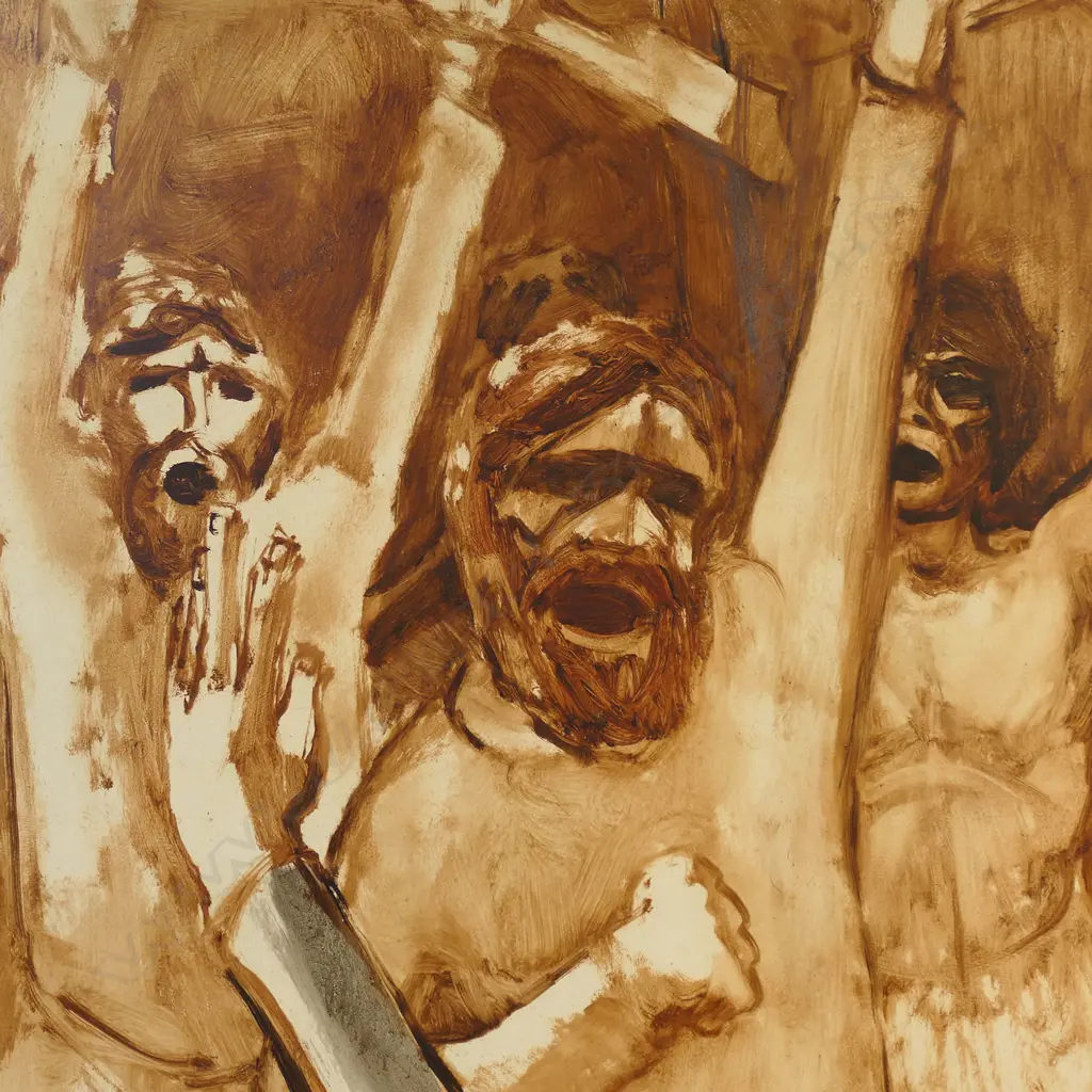 Frank Davis (1934-1983) Te Kooti Inspires His Warriors, Image 1++