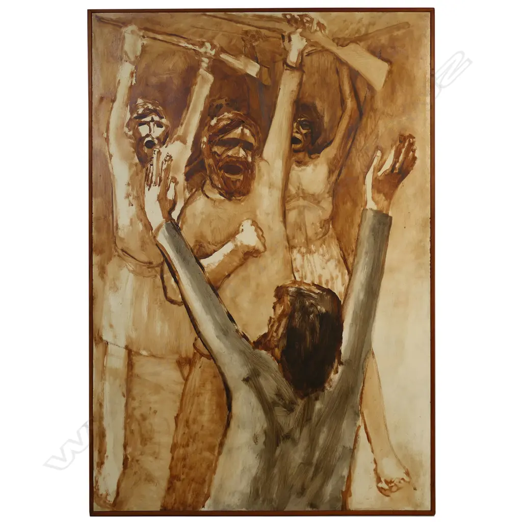 Frank Davis (1934-1983) Te Kooti Inspires His Warriors, Image 1++