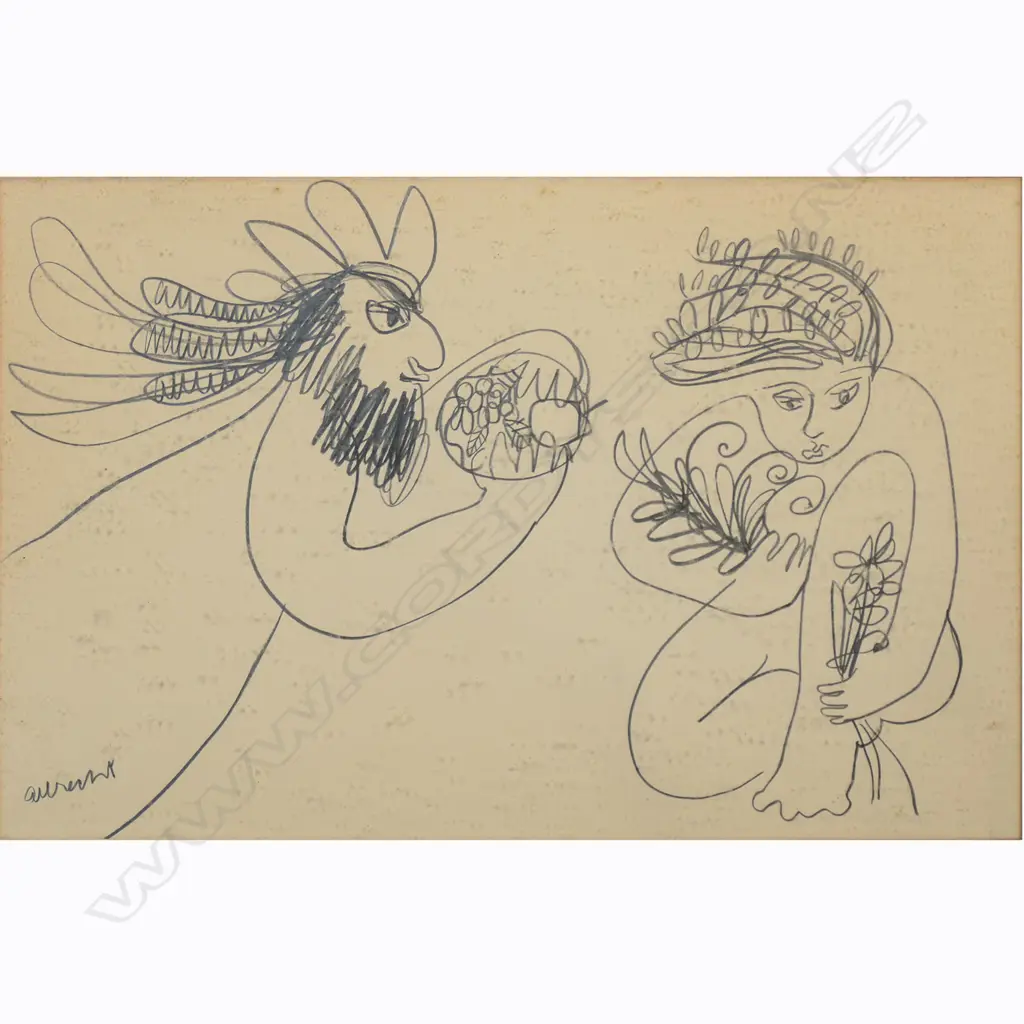 Gretchen Albrecht (b 1943), untitled pencil sketch, Image 1++