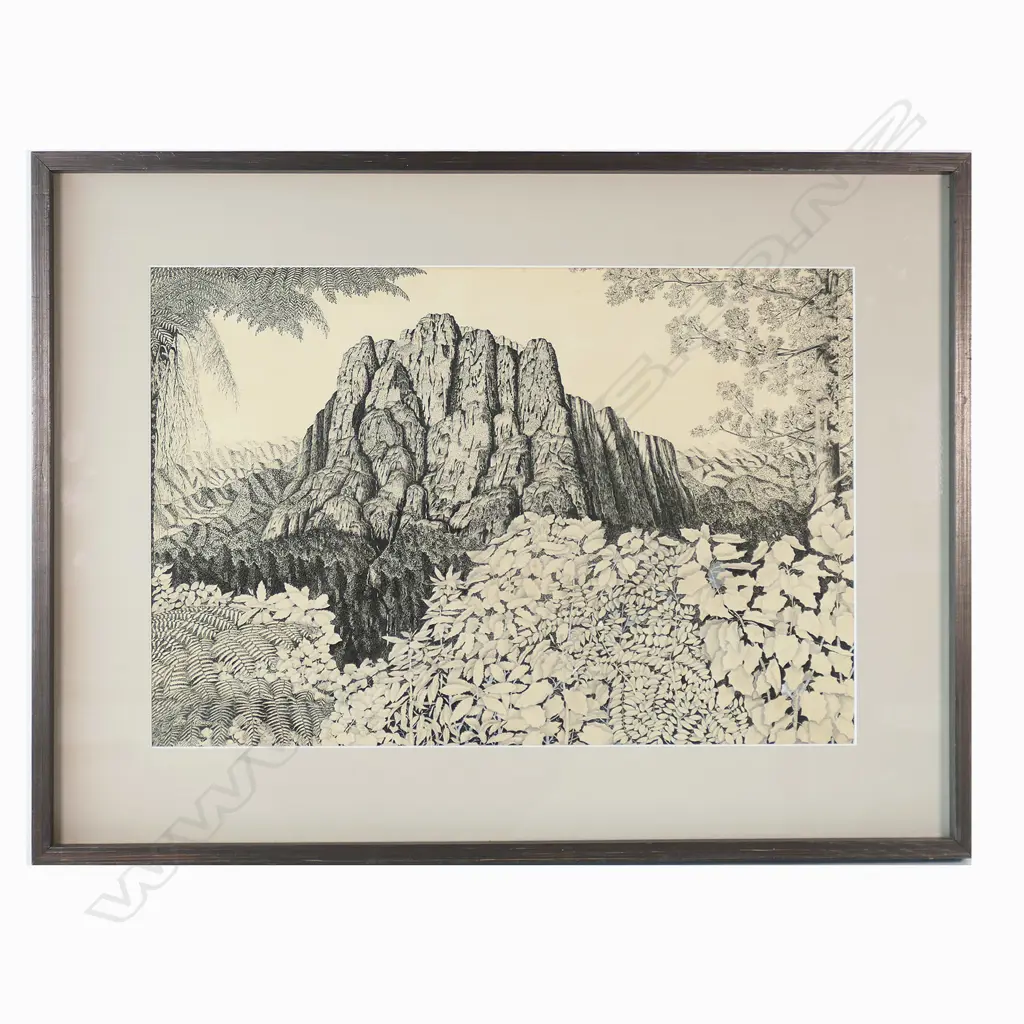 Rei Hamon (1921-) untitled bluff and bush scene, Image 1++