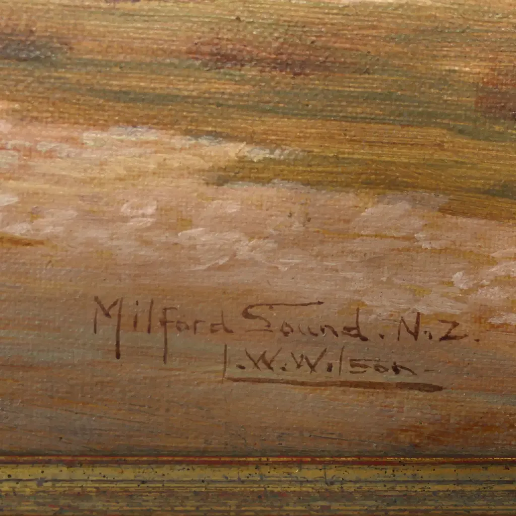 L W Wilson (1851-1912) 'Milford Sound NZ', Image 1++