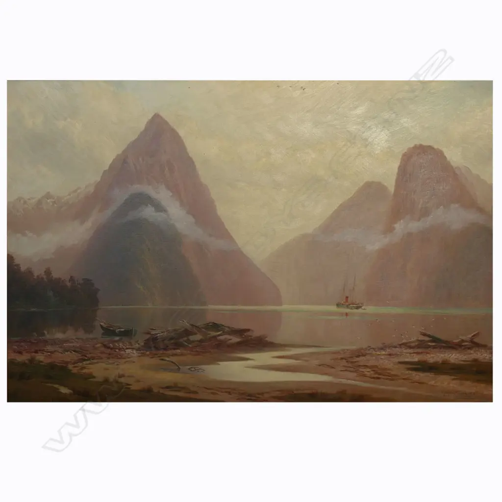 L W Wilson (1851-1912) 'Milford Sound NZ', Image 1++