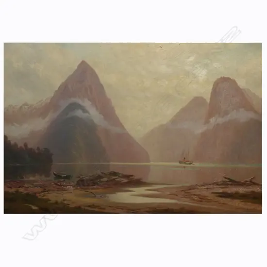 L W Wilson (1851-1912) 'Milford Sound NZ',
