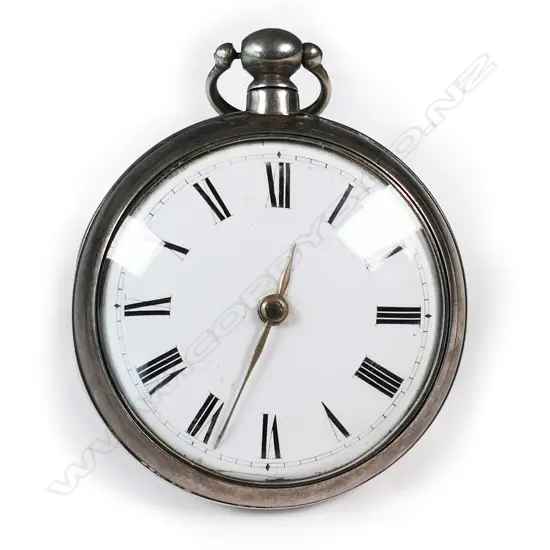 A George IV silver pair cased pocket watch by D. Ritchie of London,