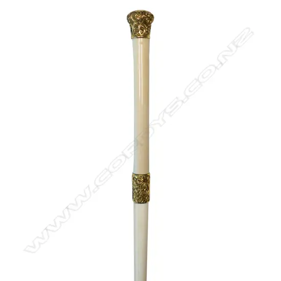 A Victorian ivory conductors baton,