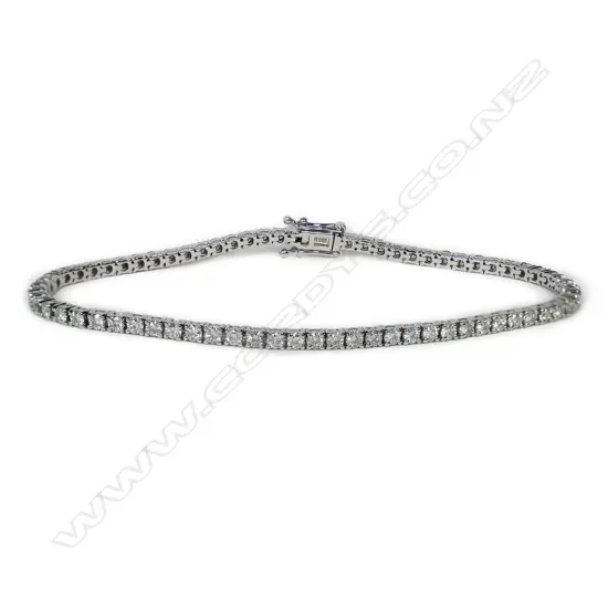 A 14ct white gold and diamond tennis bracelet,