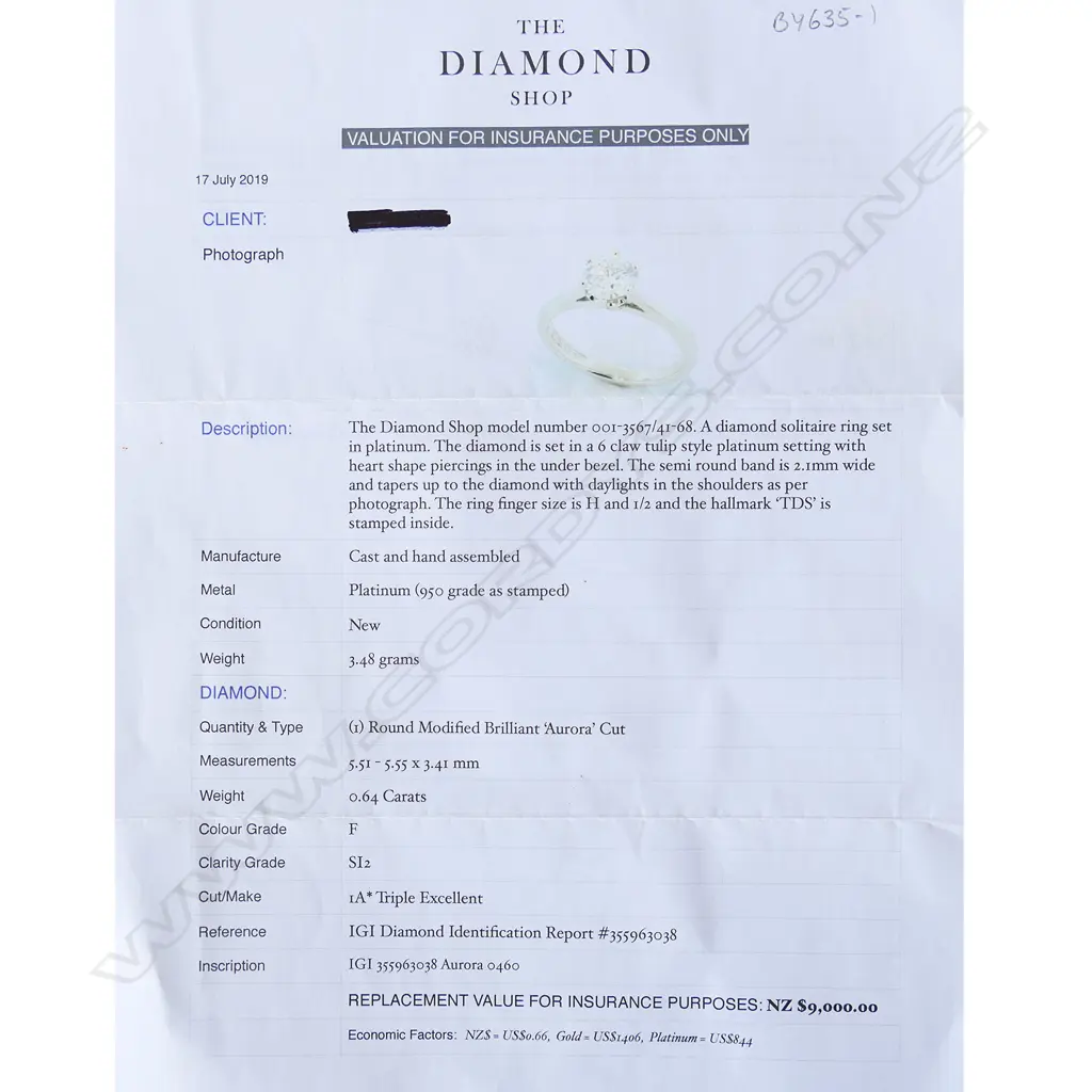 A platinum and diamond solitaire ring, Image 1++