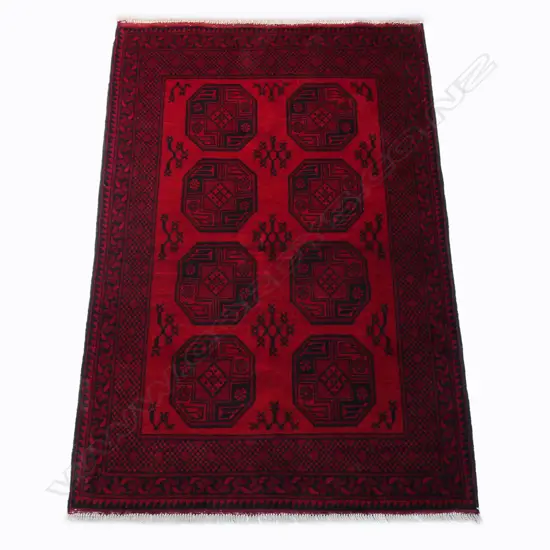 A hand knotted Turkman 'elephant's foot' carpet,