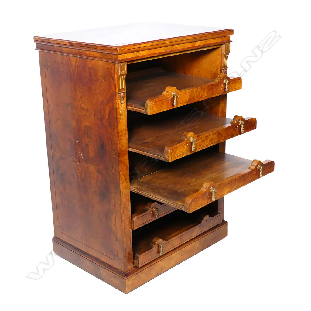 A Victorian burr walnut music canterbury, Image 1++