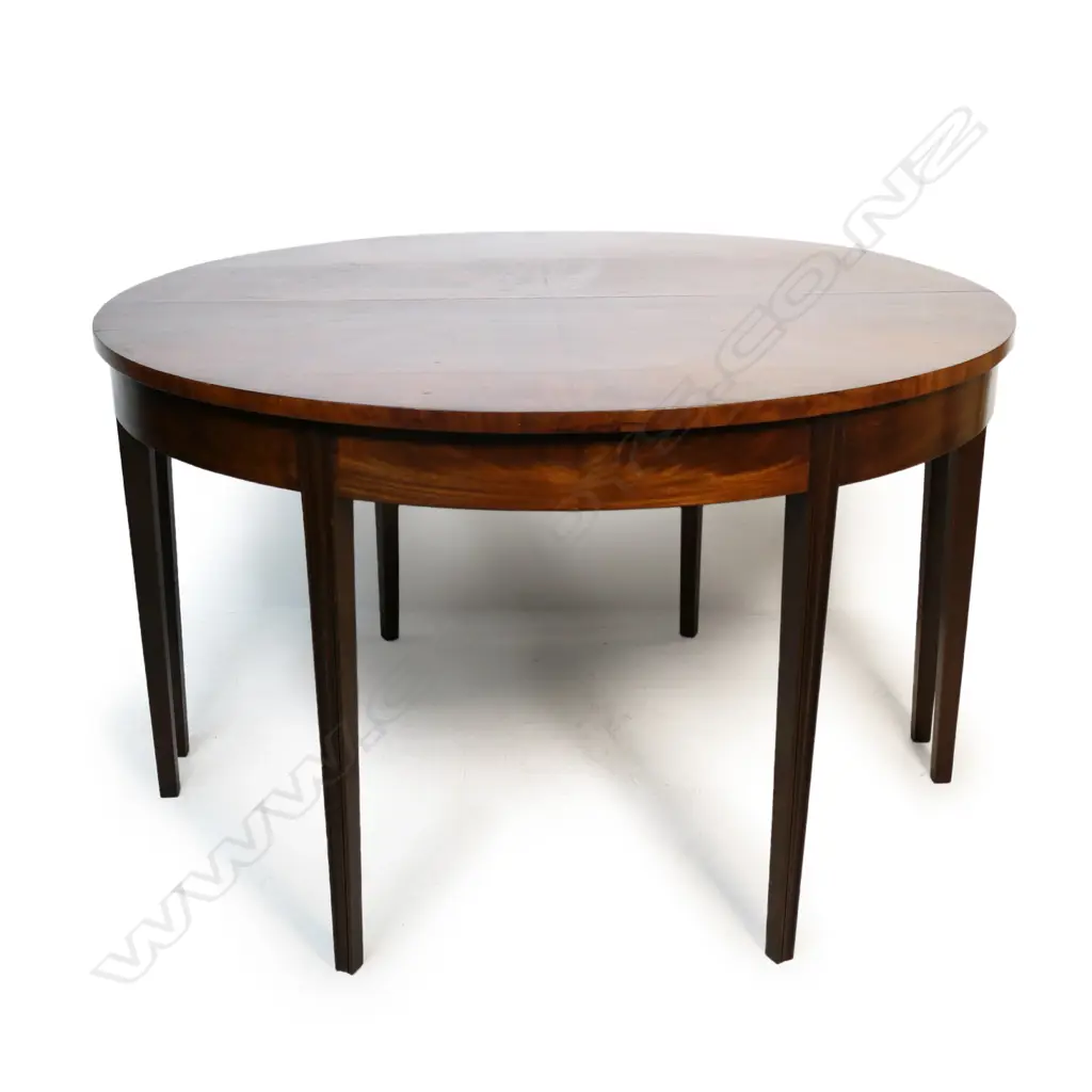 A pair of Victorian mahogany demi-lune tables, Image 1++