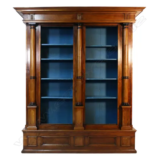 An impressive 18thC French walnut bookcase,