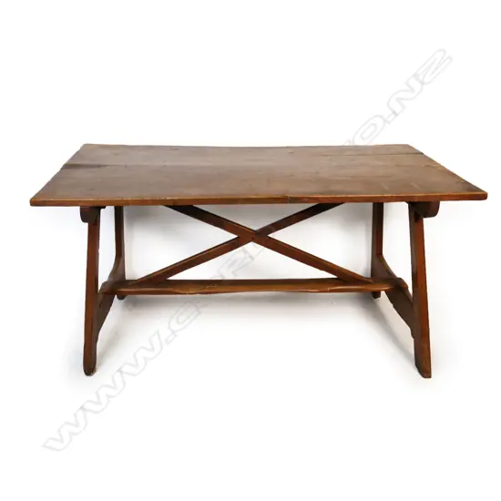 A 19thC French fruitwood table,